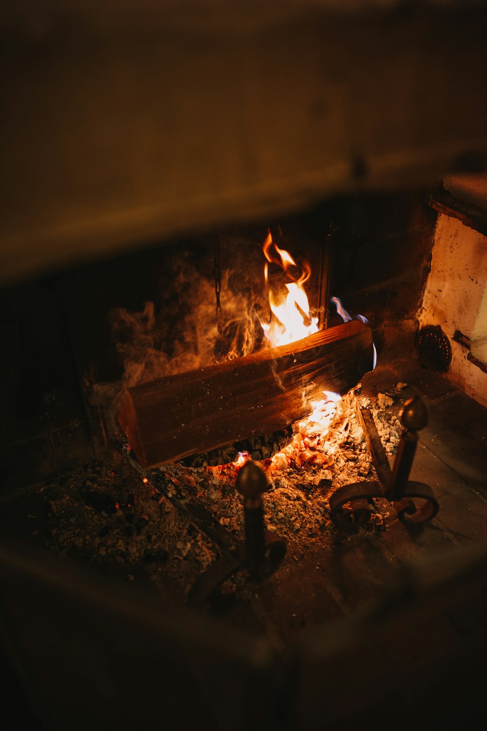 Close detail of a warm open flame